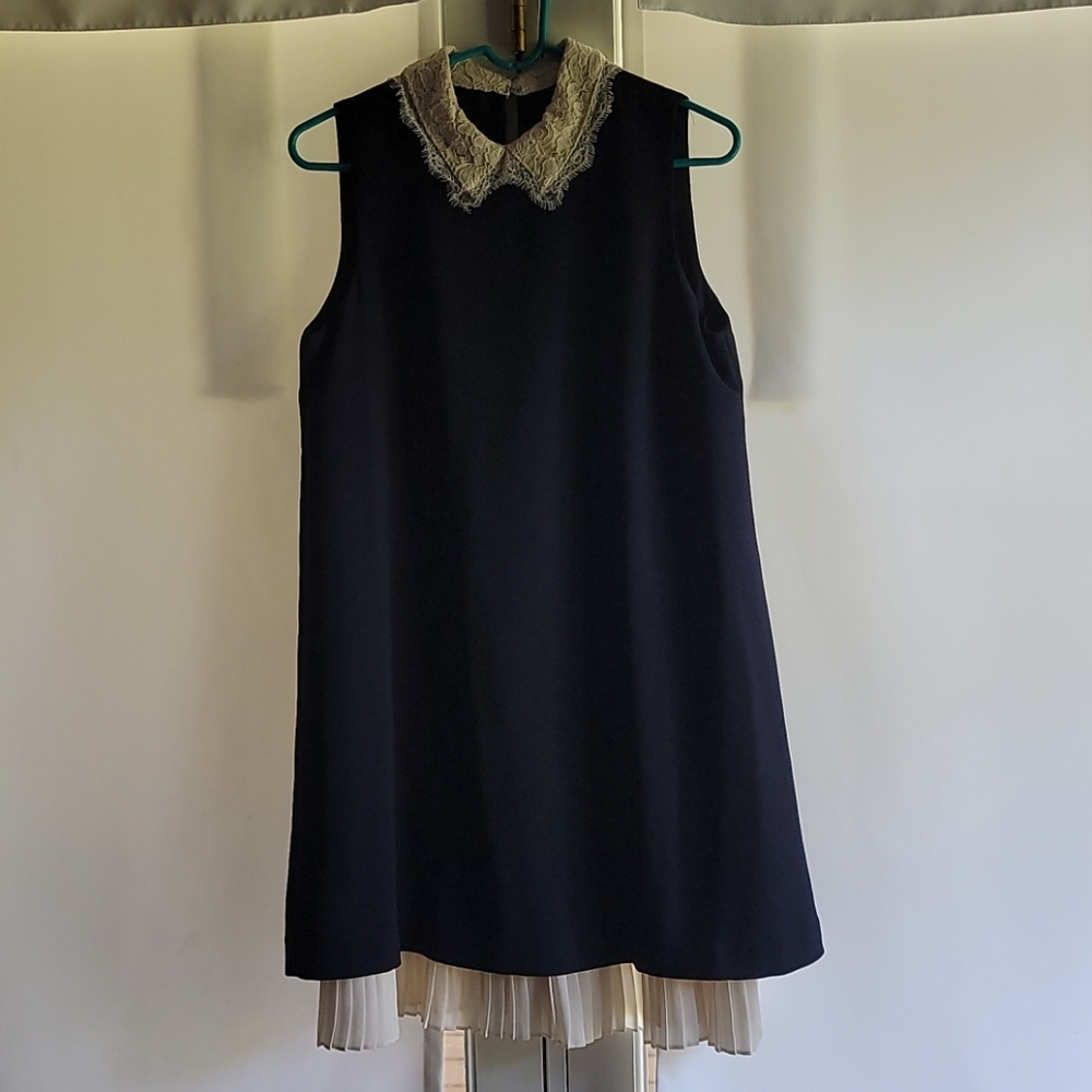 Gorgeous navy dress navy with cream lace